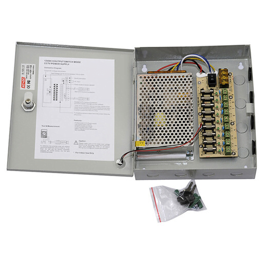 CCTV Power Supply Box 12V 10A 9Cb