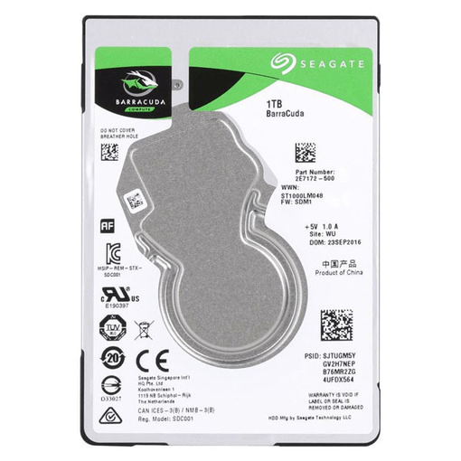 Seagate Laptop Internal HDD 1TB Barracuda ST1000LM048a