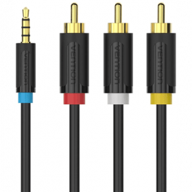 VENTION 3.5MM TO 3RCA AV CABLE 2M BLACKb