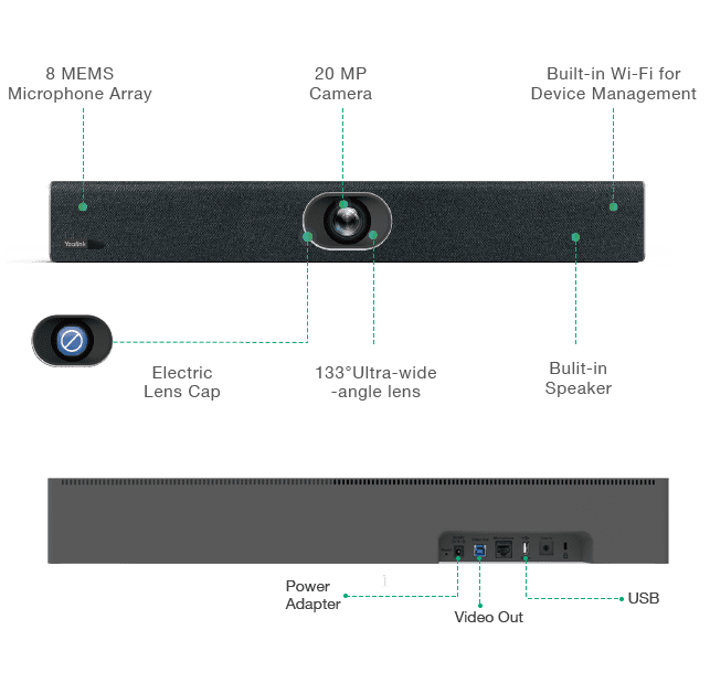 Yealink UVC40 BYOD All in one USB Video Bar for Small Rooms