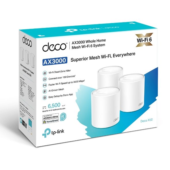 TP LINK Deco X50 – AX3000 Whole Home Mesh Wi Fi 6 System