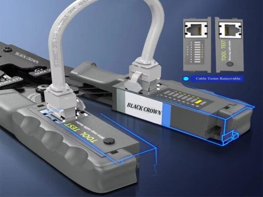 Crimping tool with LAN tester