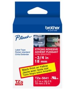 Brother TZ2 641 18mm Black on Yellow Tape