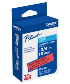 Brother TZe 441 18mm Black on Red Label Printer Tape